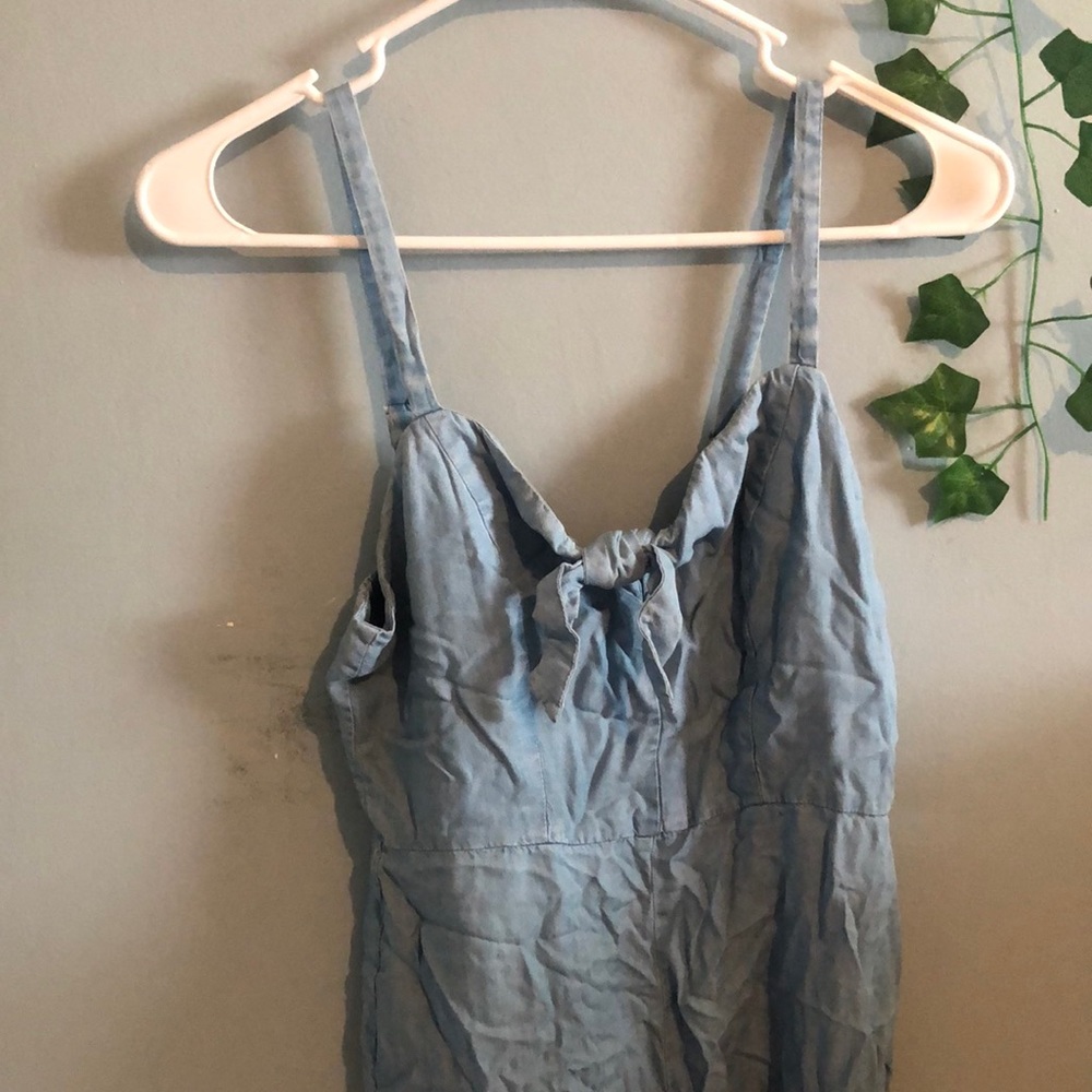 denim long romper